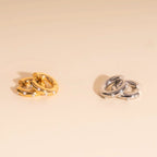 Pearl Chunky Rounded Huggie Hoop Earrings by Oh Clementine