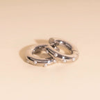 Pearl Chunky Rounded Huggie Hoop Earrings by Oh Clementine