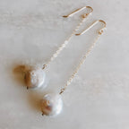 Pearl Coin Drop Earrings by Derive Jewelry