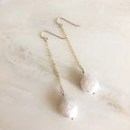 Pearl Coin Drop Earrings by Derive Jewelry
