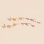 Pearl Dangle Chain Stud Earrings by Oh Clementine
