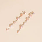 Pearl Dangle Chain Stud Earrings by Oh Clementine