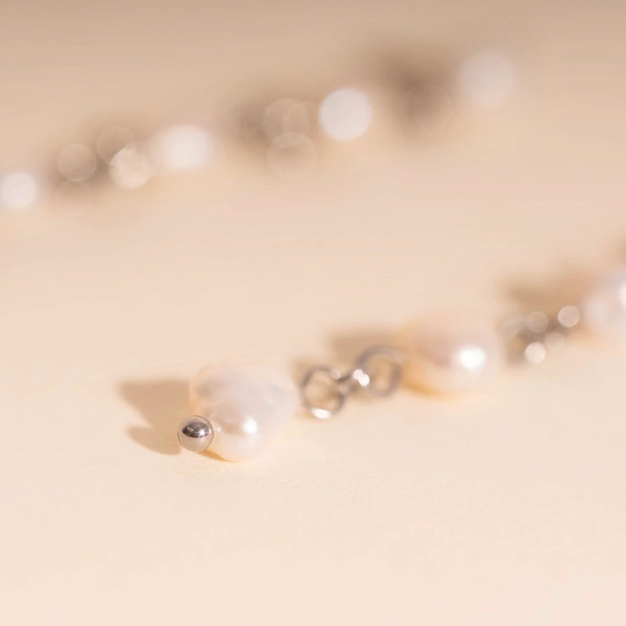 Pearl Dangle Chain Stud Earrings by Oh Clementine
