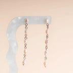 Pearl Dangle Chain Stud Earrings by Oh Clementine