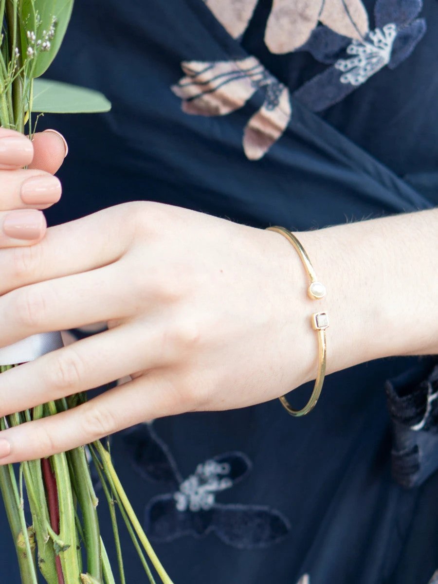Pearl Elegance Adjustable Cuff by Fair Anita