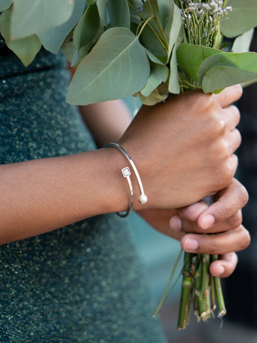 Pearl Elegance Adjustable Cuff by Fair Anita