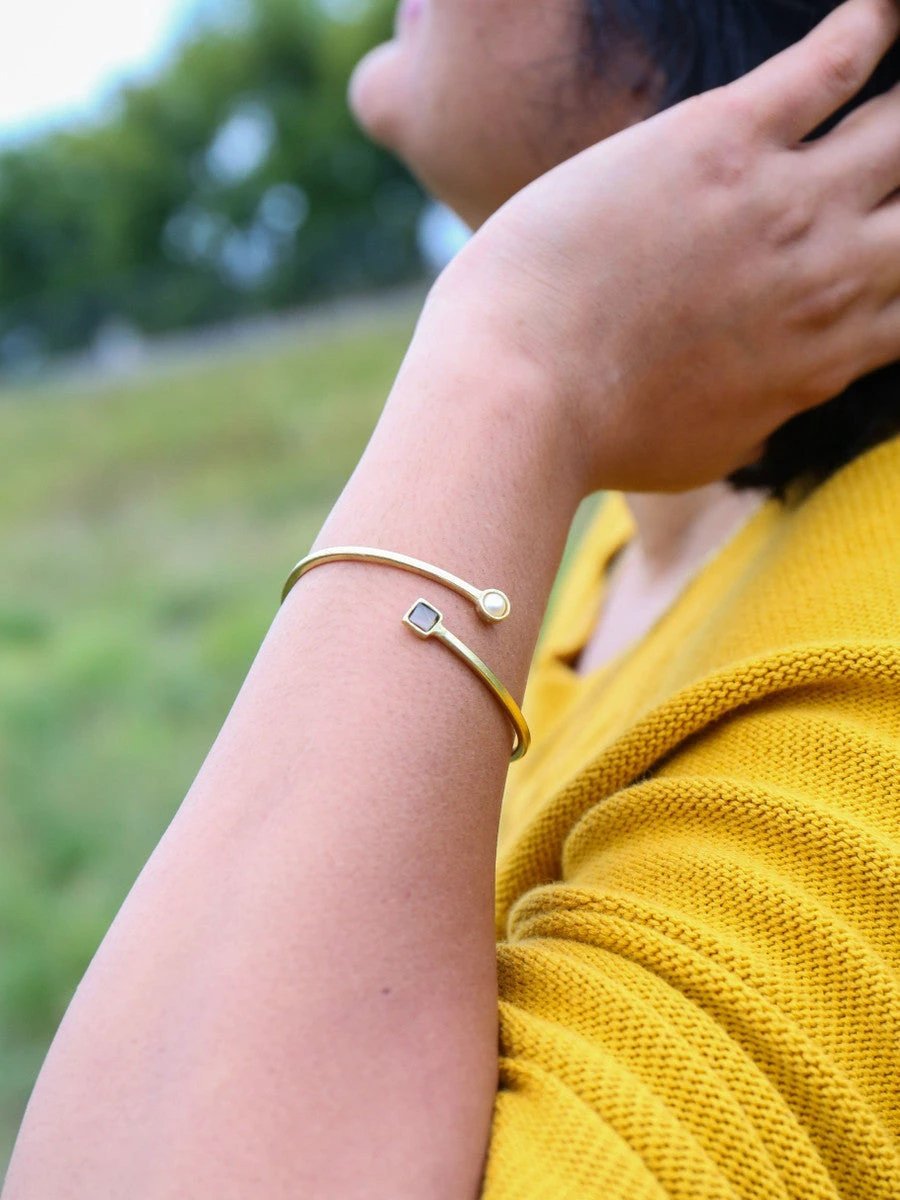 Pearl Elegance Adjustable Cuff by Fair Anita