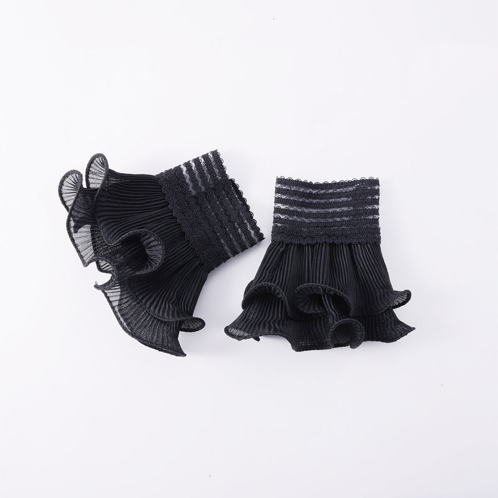 Pearl Embellished Double Ruffle Cuff Sleeves (MAC420) La Vie Bien Pearl Embellished Double Ruffle Cuff Sleeves (MAC420)