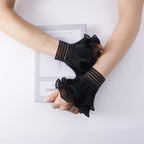 Pearl Embellished Double Ruffle Cuff Sleeves (MAC420)