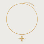 Pearl & Eternity cross Necklace Necklace La Vie Bien Pearl & Eternity cross Necklace