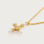 Pearl & Eternity cross Necklace Necklace La Vie Bien Pearl & Eternity cross Necklace