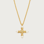 Pearl & Eternity cross Necklace Necklace La Vie Bien Pearl & Eternity cross Necklace