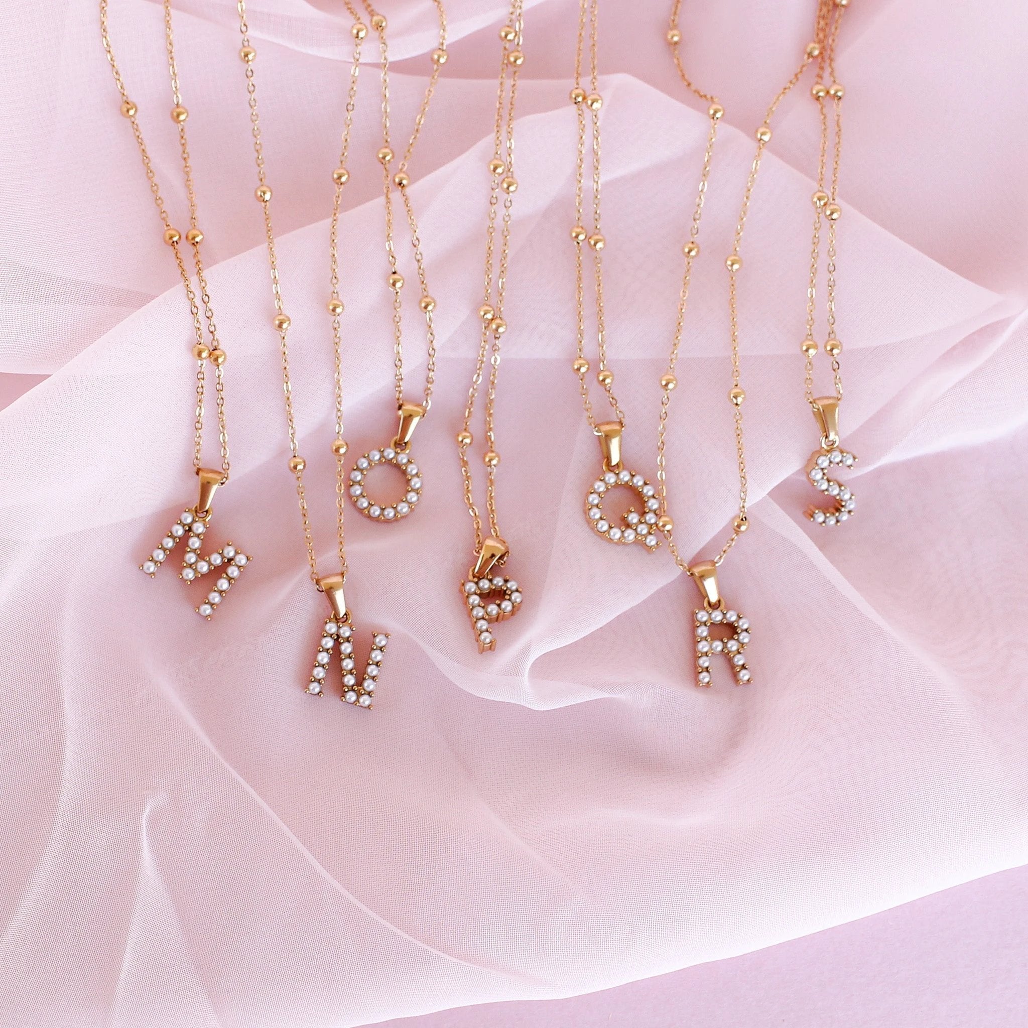 Pearl Initial Necklace by Rose & Clay
