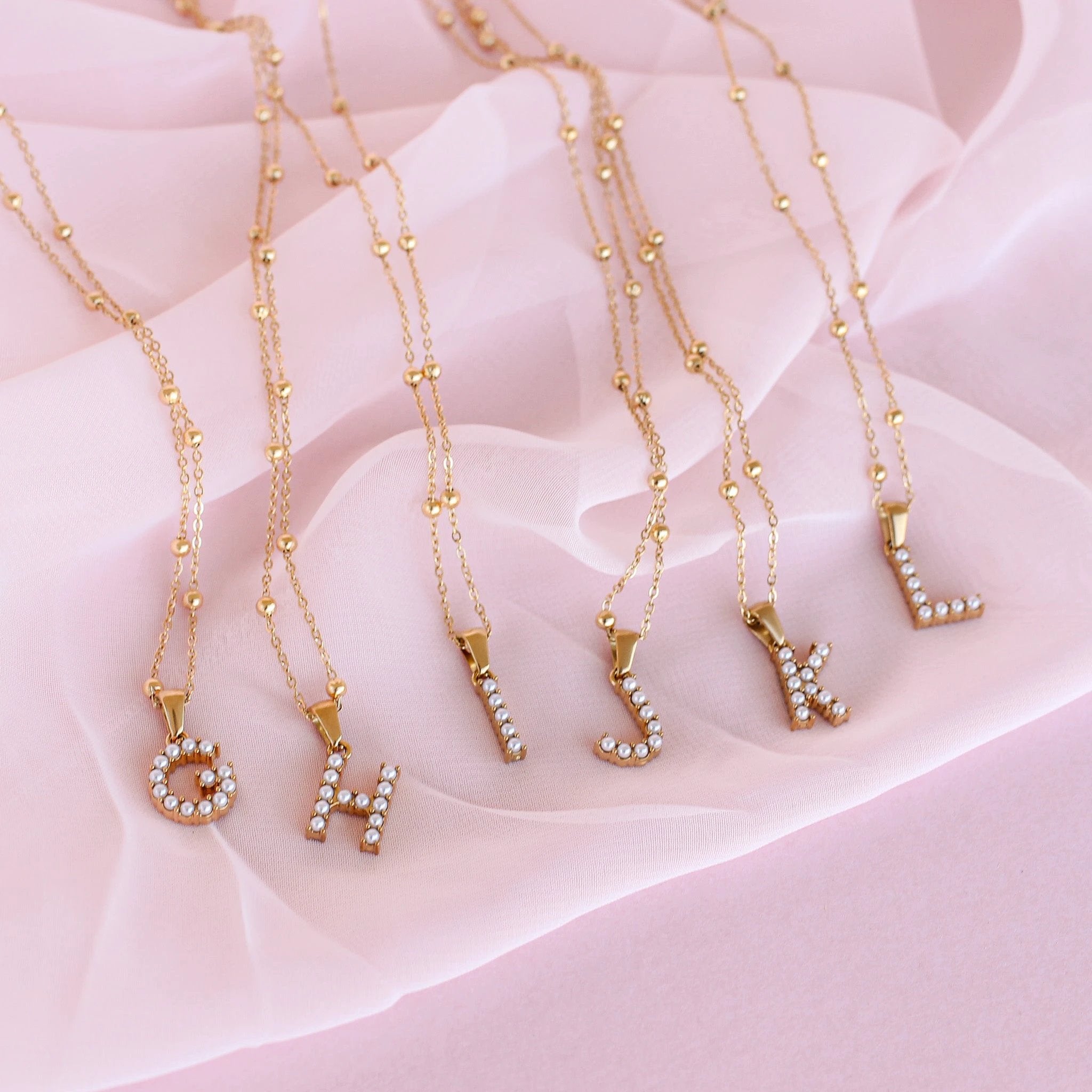 Pearl Initial Necklace by Rose & Clay