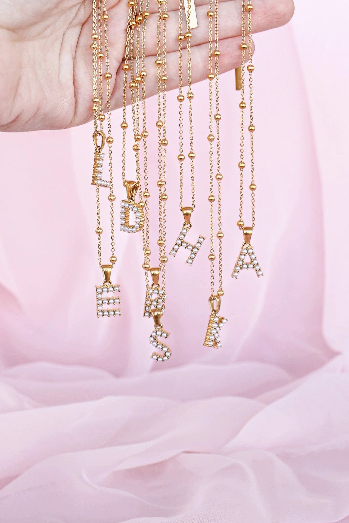 Pearl Initial Necklace by Rose & Clay