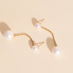 Pearl Line Stud Earrings by Oh Clementine