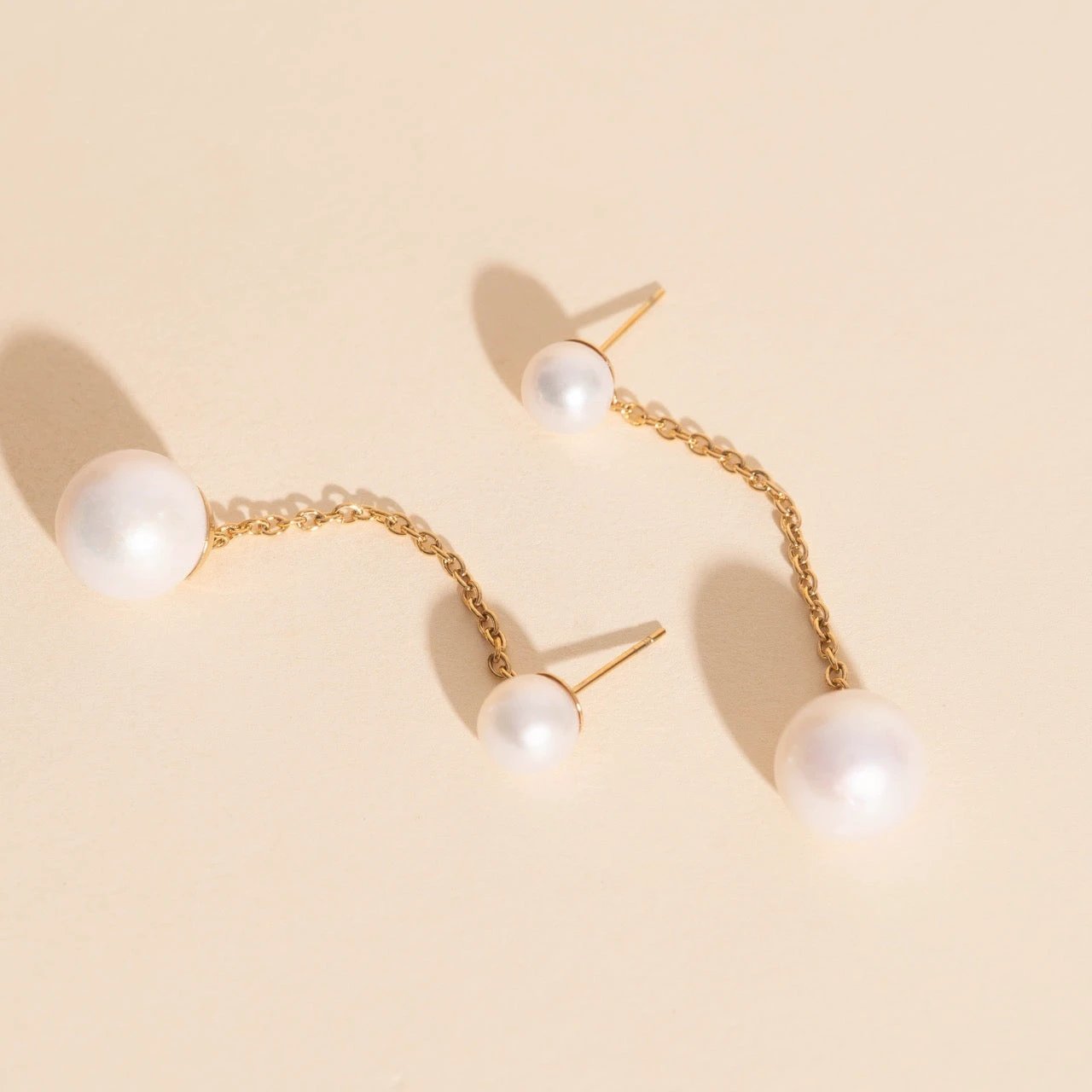 Pearl Line Stud Earrings by Oh Clementine