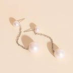 Pearl Line Stud Earrings by Oh Clementine