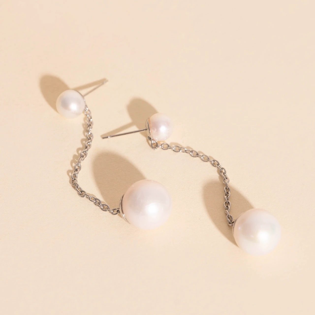 Pearl Line Stud Earrings by Oh Clementine