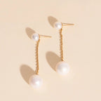 Pearl Line Stud Earrings by Oh Clementine