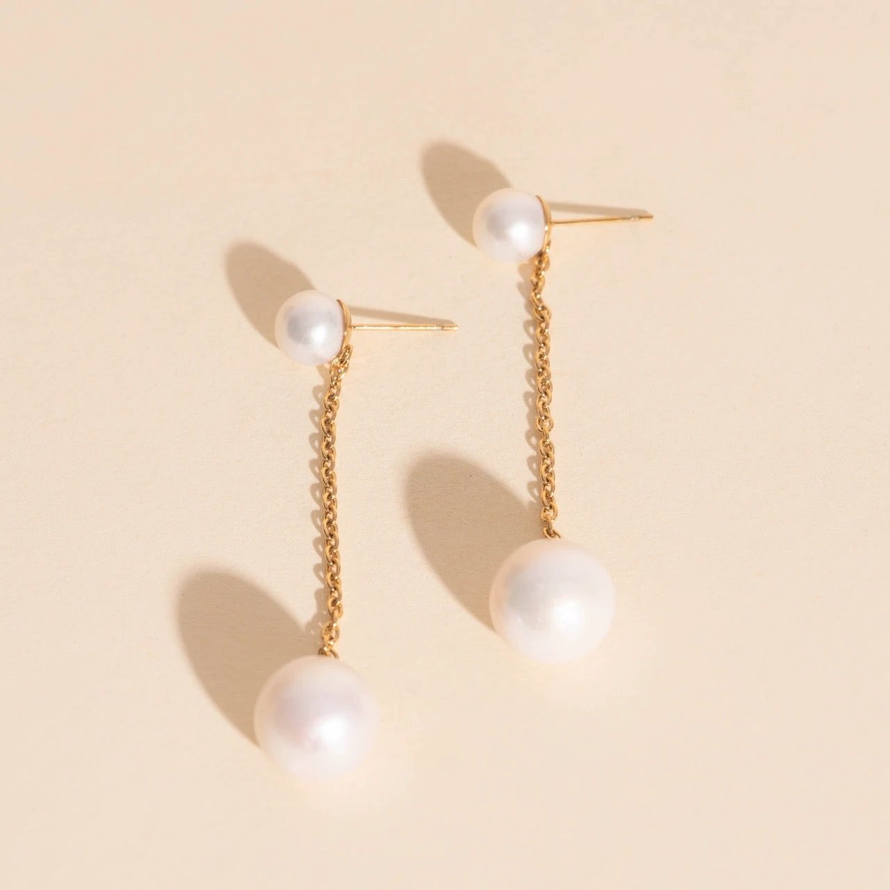 Pearl Line Stud Earrings by Oh Clementine