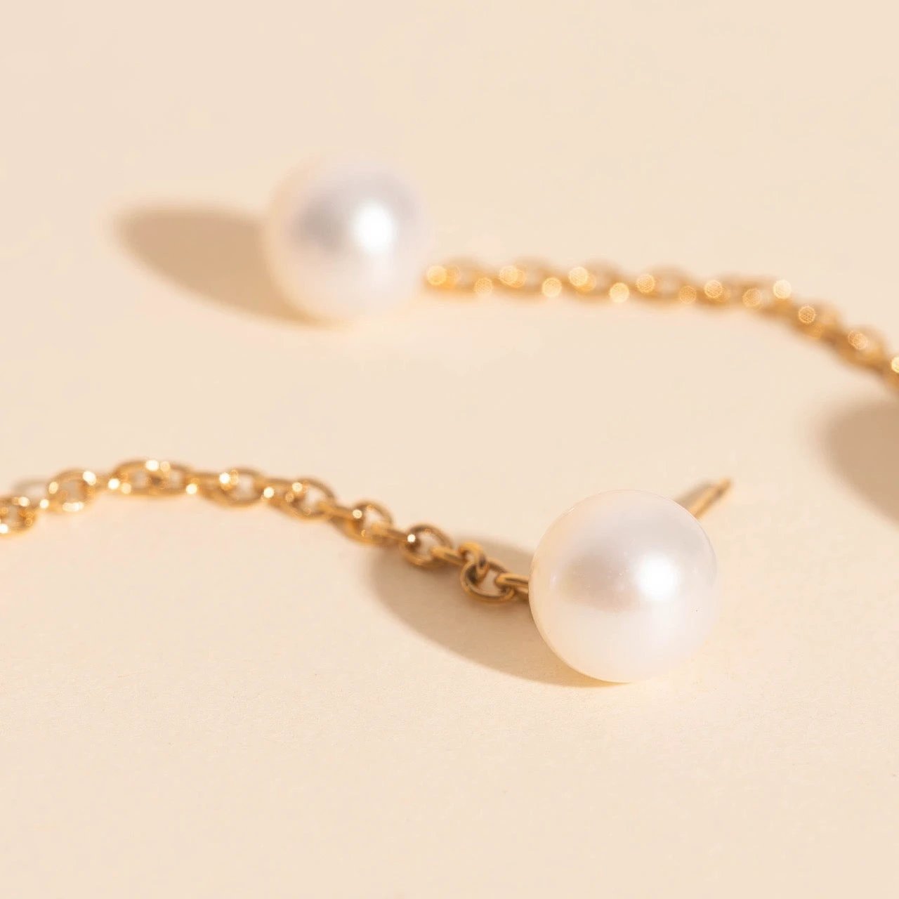 Pearl Line Stud Earrings by Oh Clementine