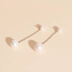 Pearl Line Stud Earrings by Oh Clementine