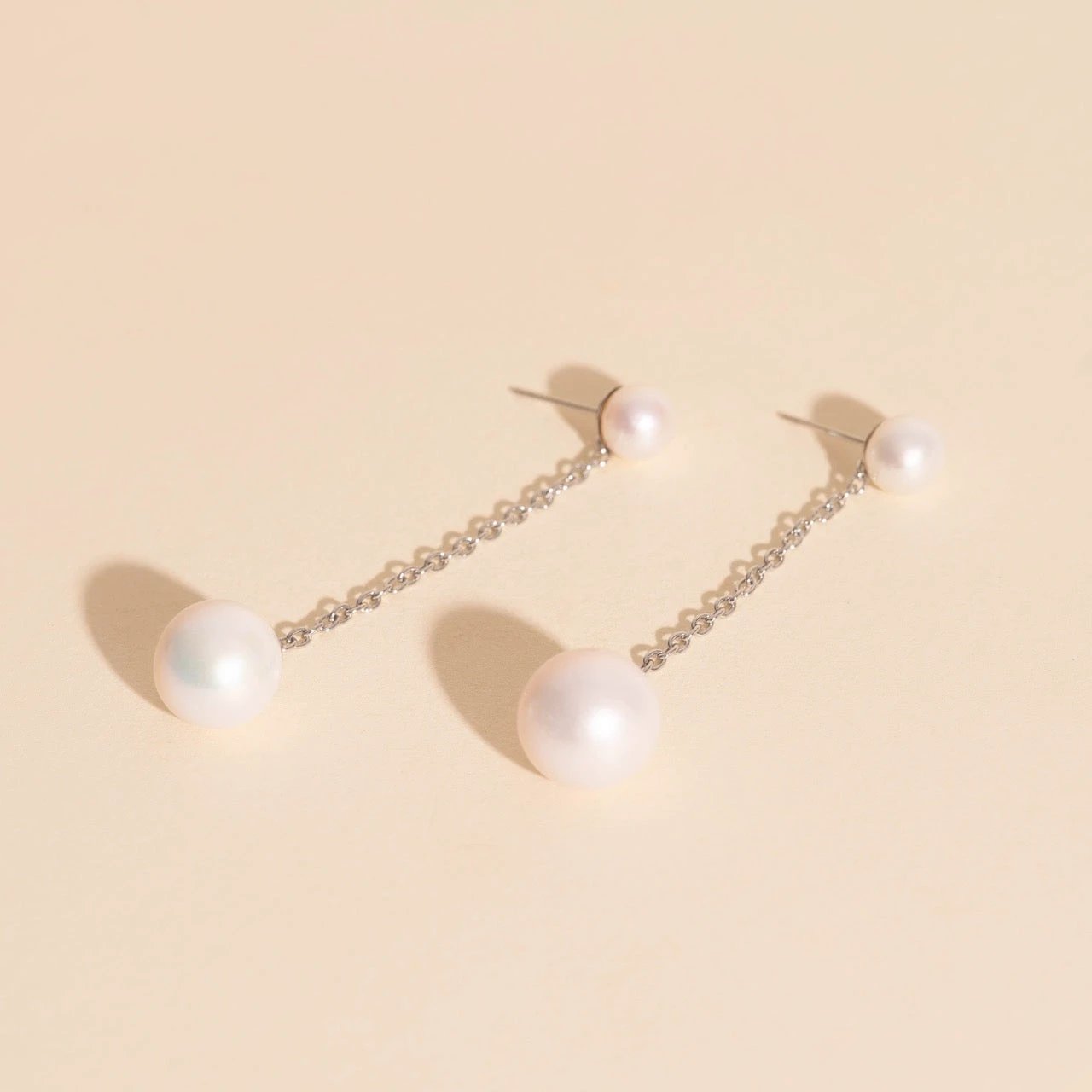 Pearl Line Stud Earrings by Oh Clementine