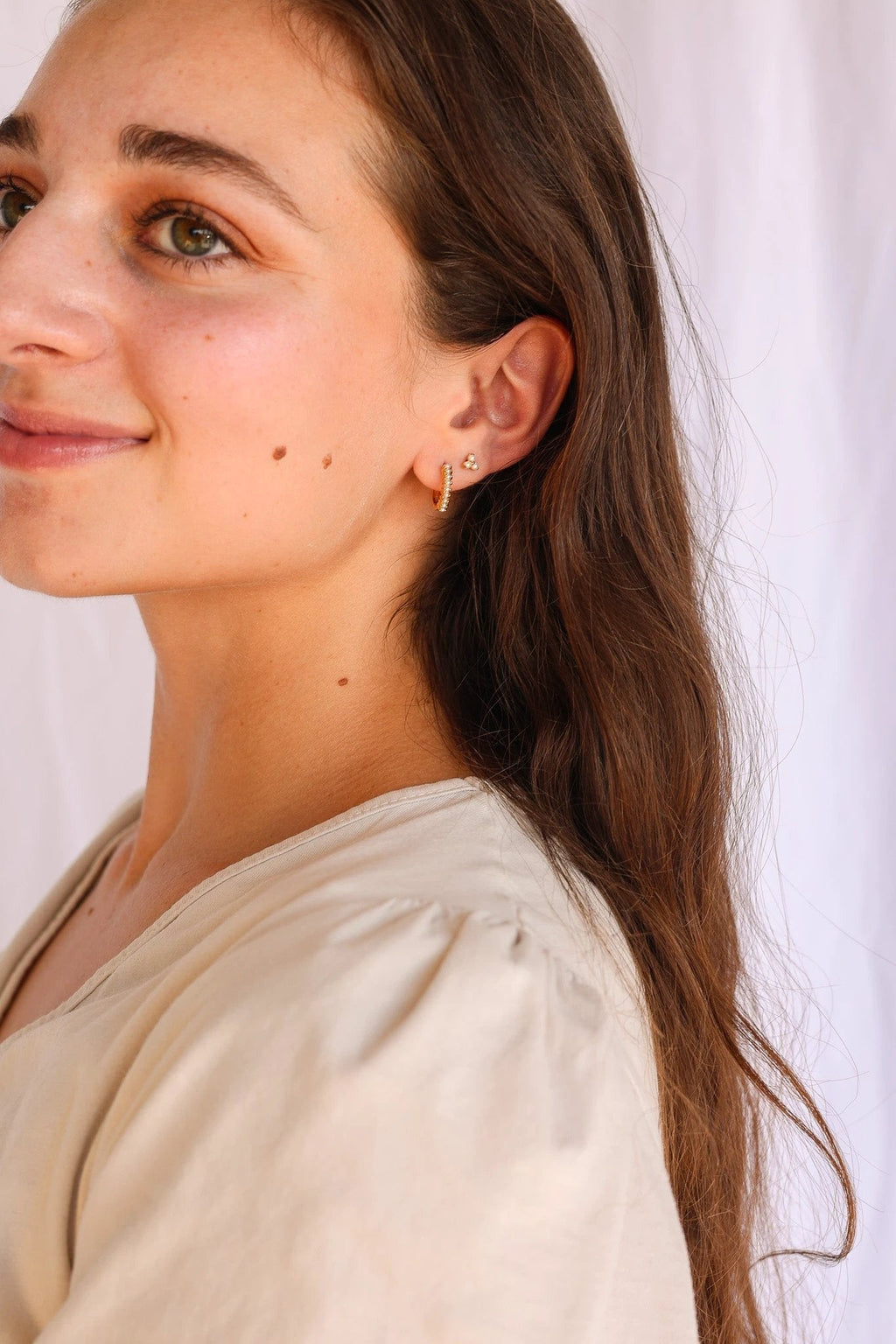 Pearl Mini Hoop by Rose & Clay