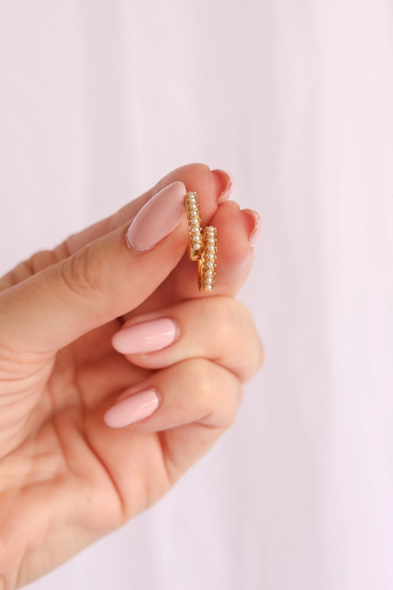 Pearl Mini Hoop by Rose & Clay