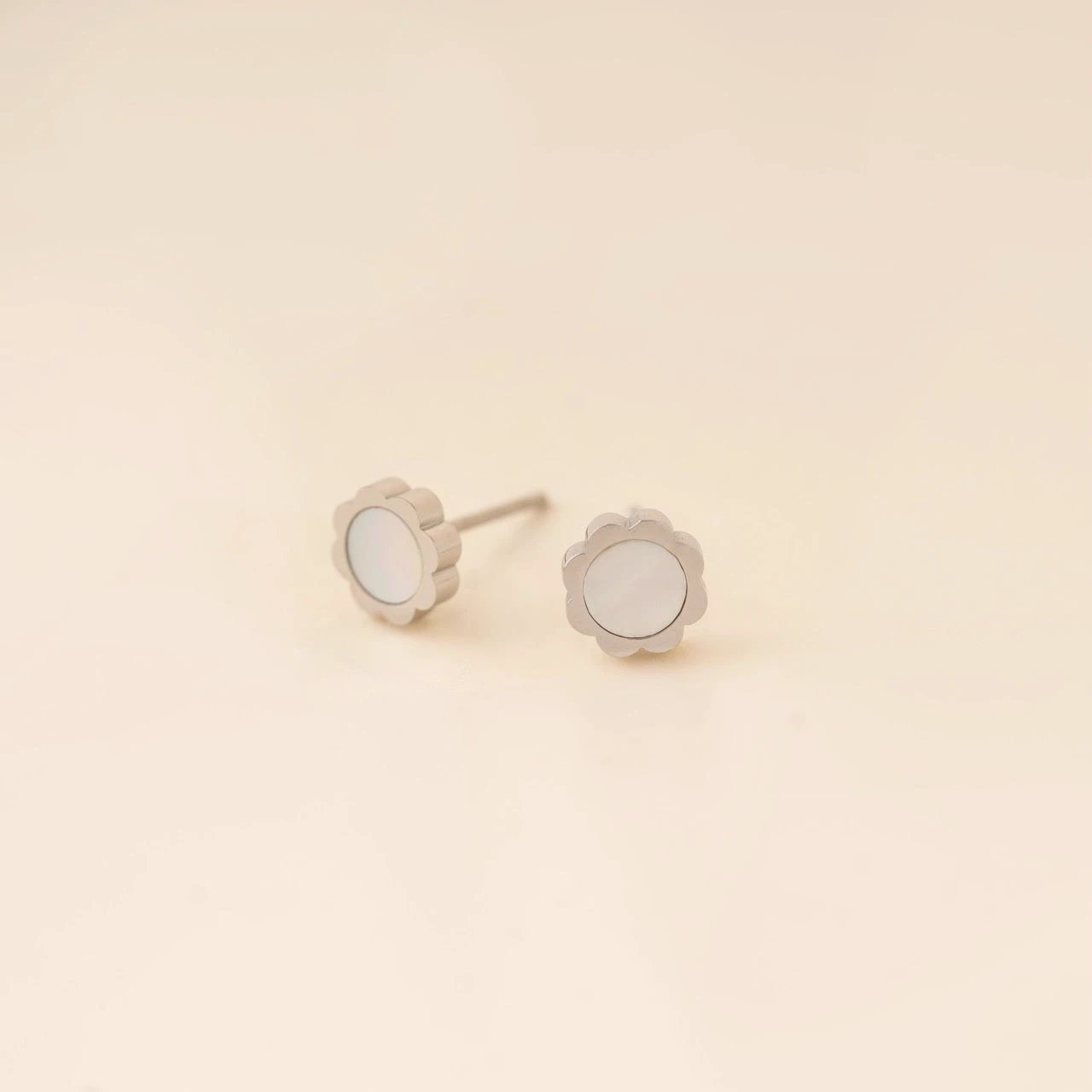 Pearl Shell Flower Stud Earrings by Oh Clementine
