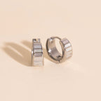 Pearl Shell Teardrop Super Chunky Huggie Hoop Earrings by Oh Clementine