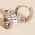 Pearl Shell Teardrop Super Chunky Huggie Hoop Earrings by Oh Clementine
