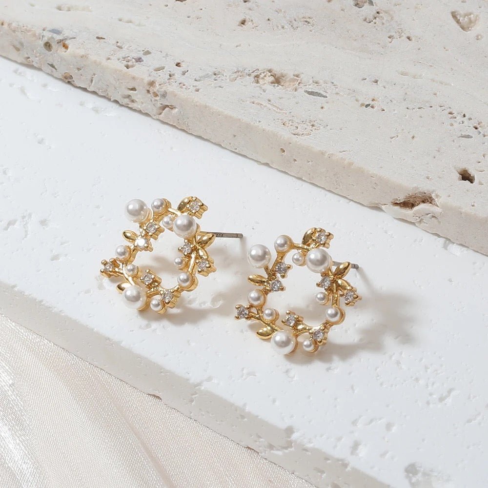 Pearl Wreath Earrings Pearl Earrings La Vie Bien Pearl Wreath Earrings
