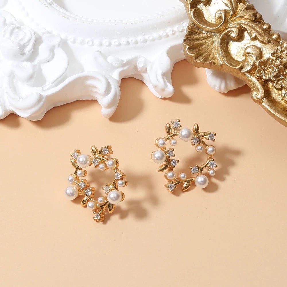 Pearl Wreath Earrings Pearl Earrings La Vie Bien Pearl Wreath Earrings