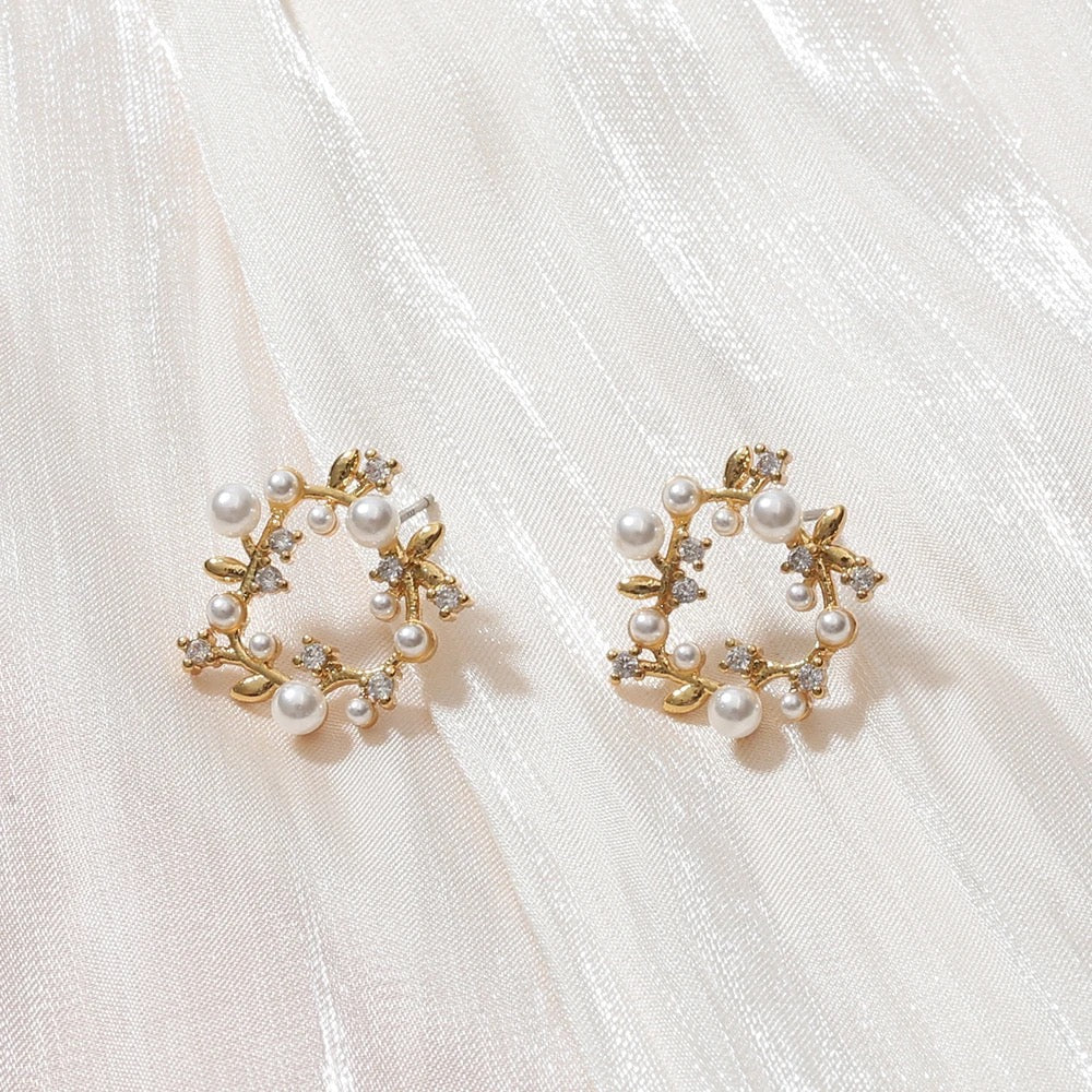 Pearl Wreath Earrings Pearl Earrings La Vie Bien Pearl Wreath Earrings