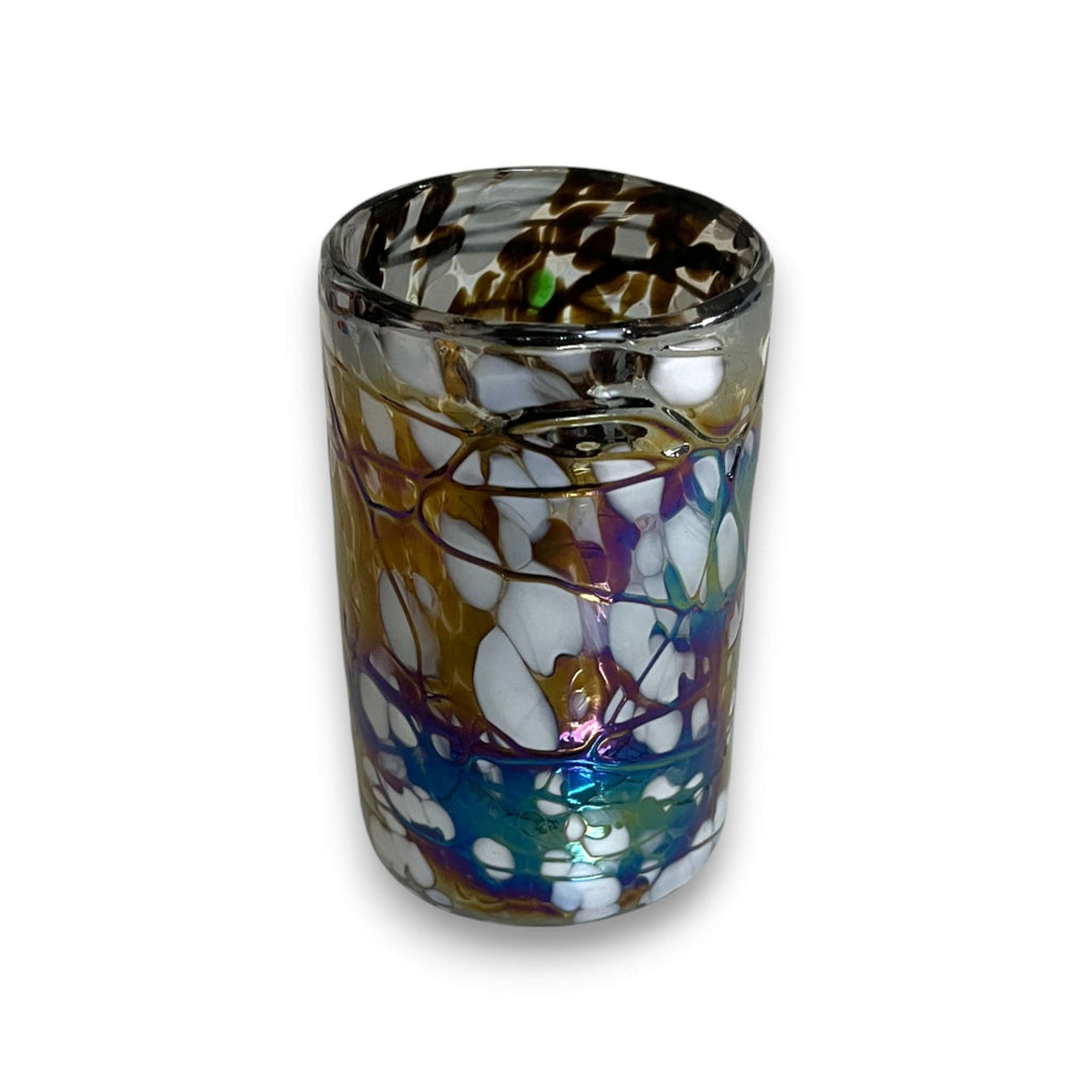 Pearlescent Swirl Hand-Blown Glass | Mexican Mocha Mix Tumbler Mexican Drinking Glass La Vie Bien Pearlescent Swirl Hand-Blown Glass | Mexican Mocha Mix Tumbler