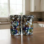 Pearlescent Swirl Hand-Blown Glass | Mexican Mocha Mix Tumbler Mexican Drinking Glass La Vie Bien Pearlescent Swirl Hand-Blown Glass | Mexican Mocha Mix Tumbler