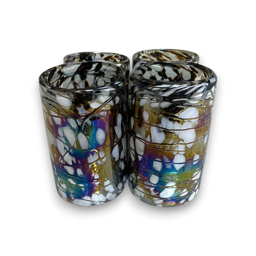 Pearlescent Swirl Hand-Blown Glass | Mexican Mocha Mix Tumbler Mexican Drinking Glass La Vie Bien Pearlescent Swirl Hand-Blown Glass | Mexican Mocha Mix Tumbler