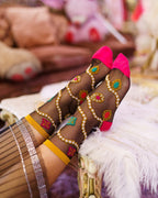 Pearls & Jewels Black Sheer Ankle Sock by Sock Candy
