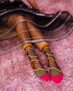 Pearls & Jewels Black Sheer Ankle Sock by Sock Candy