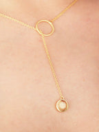 Pebble Drop Lariat Necklace by Ash & Rose