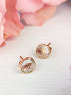 Pebble Stud Earrings - Rose Gold by Ash & Rose