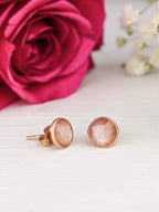Pebble Stud Earrings - Rose Gold by Ash & Rose
