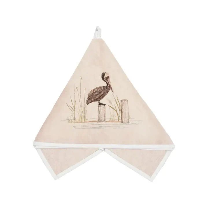 Pelican Bird Terrycloth Guest Hand Towel La Vie Bien Pelican Bird Terrycloth Guest Hand Towel