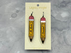 Pencil Earrings - Wood Dangle Earrings