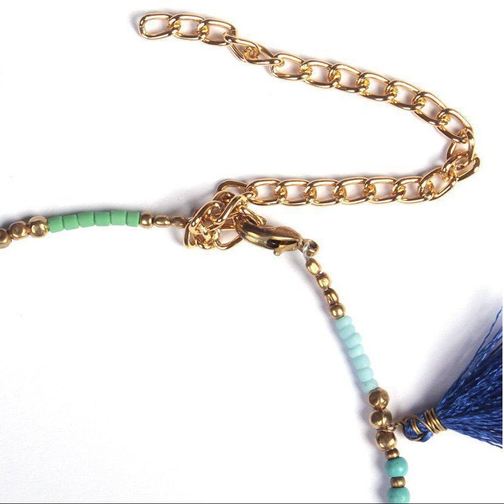 Penelope Bead & Tassel Anklet - Thailand Anklets La Vie Bien Penelope Bead & Tassel Anklet - Thailand