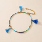 Penelope Bead & Tassel Anklet - Thailand Anklets La Vie Bien Penelope Bead & Tassel Anklet - Thailand