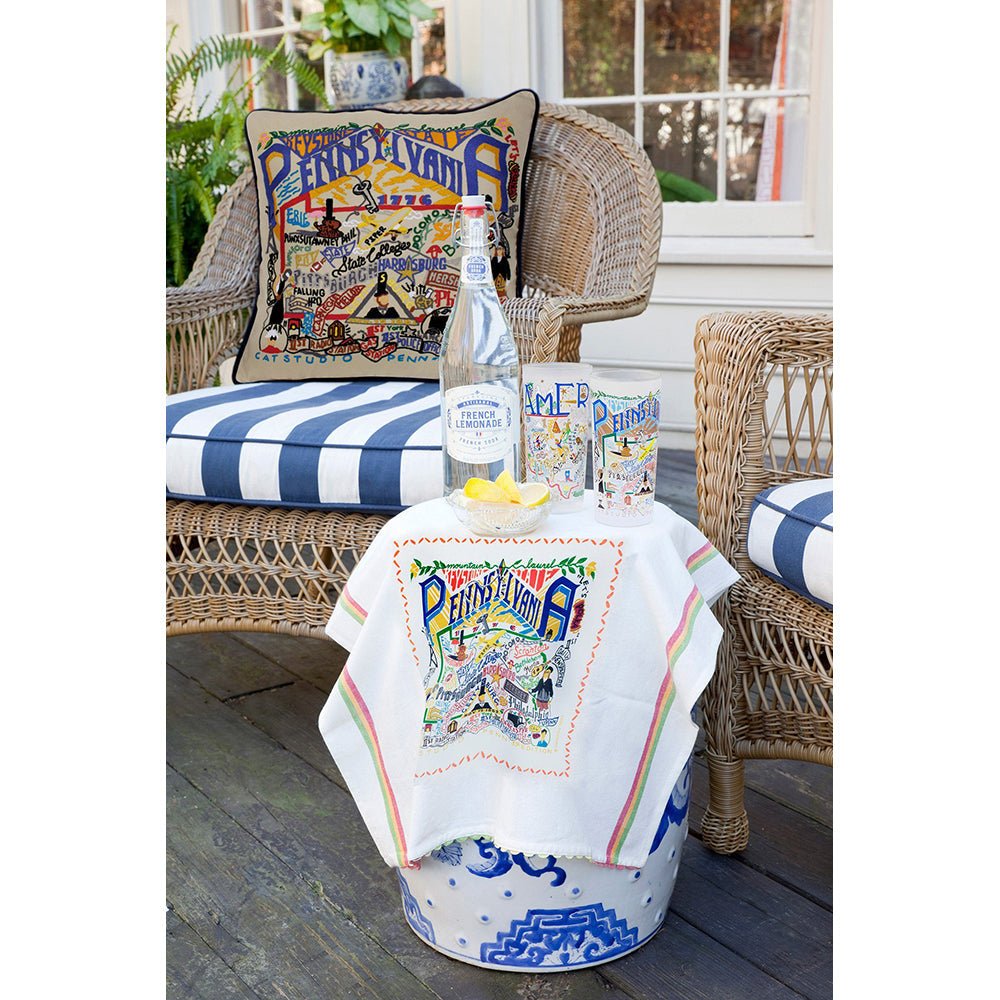 Pennsylvania Hand - Embroidered Pillow Pillows La Vie Bien Pennsylvania Hand - Embroidered Pillow