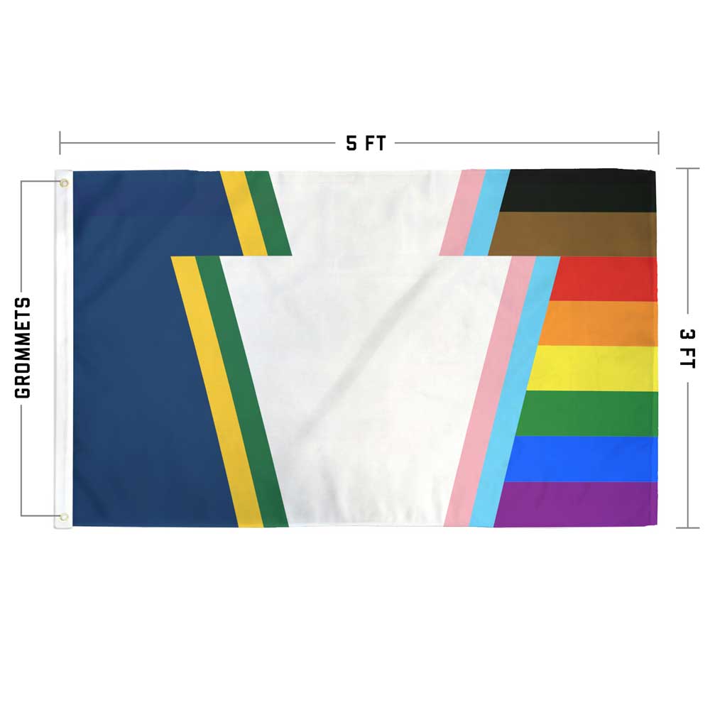 Pennsylvania Keystone LGBTQ+ Pride Flag Flag La Vie Bien Pennsylvania Keystone LGBTQ+ Pride Flag